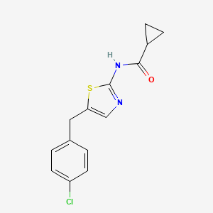 molecular formula C14H13ClN2OS B3611034 N-[5-(4-chlorobenzyl)-1,3-thiazol-2-yl]cyclopropanecarboxamide 