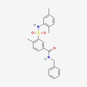 molecular formula C23H24N2O3S B3611056 N-benzyl-3-[(2,5-dimethylphenyl)sulfamoyl]-4-methylbenzamide 