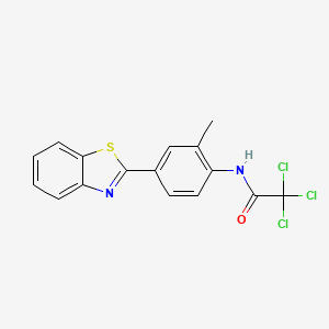 molecular formula C16H11Cl3N2OS B3611059 N-[4-(1,3-benzothiazol-2-yl)-2-methylphenyl]-2,2,2-trichloroacetamide 