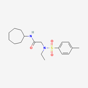molecular formula C18H28N2O3S B3611067 N-cycloheptyl-N~2~-ethyl-N~2~-[(4-methylphenyl)sulfonyl]glycinamide 