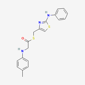 molecular formula C19H19N3OS2 B3611086 S-[(2-anilino-1,3-thiazol-4-yl)methyl] [(4-methylphenyl)amino]ethanethioate CAS No. 519045-04-6