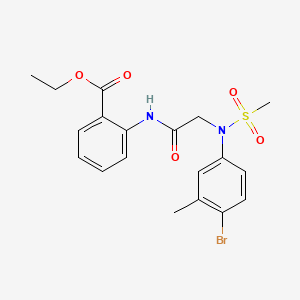 molecular formula C19H21BrN2O5S B3611116 ethyl 2-{[N-(4-bromo-3-methylphenyl)-N-(methylsulfonyl)glycyl]amino}benzoate 