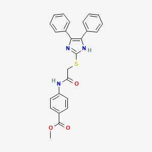 molecular formula C25H21N3O3S B3611136 methyl 4-[[2-[(4,5-diphenyl-1H-imidazol-2-yl)sulfanyl]acetyl]amino]benzoate 