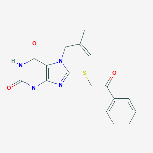 3-Methyl-7-(2-methylprop-2-enyl)-8-phenacylsulfanylpurine-2,6-dione