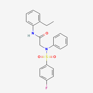 molecular formula C22H21FN2O3S B3611154 N~1~-(2-ethylphenyl)-N~2~-[(4-fluorophenyl)sulfonyl]-N~2~-phenylglycinamide 