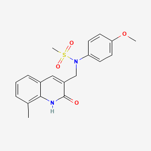 molecular formula C19H20N2O4S B3611162 N-[(2-hydroxy-8-methylquinolin-3-yl)methyl]-N-(4-methoxyphenyl)methanesulfonamide 