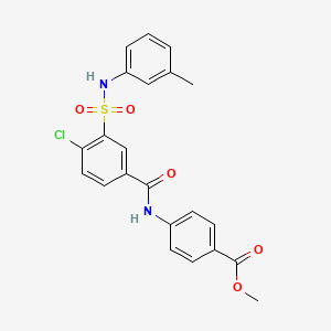 molecular formula C22H19ClN2O5S B3611216 methyl 4-[(4-chloro-3-{[(3-methylphenyl)amino]sulfonyl}benzoyl)amino]benzoate 