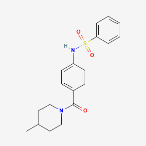 molecular formula C19H22N2O3S B3611220 N-{4-[(4-methyl-1-piperidinyl)carbonyl]phenyl}benzenesulfonamide 