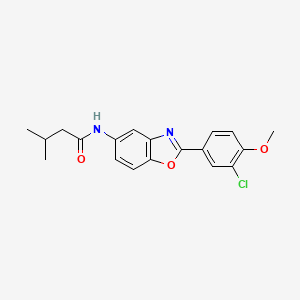 molecular formula C19H19ClN2O3 B3611233 N-[2-(3-chloro-4-methoxyphenyl)-1,3-benzoxazol-5-yl]-3-methylbutanamide 