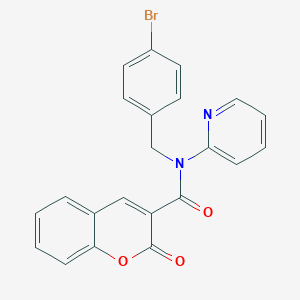 molecular formula C22H15BrN2O3 B361125 N-(4-Bromobenzyl)-N-(2-pyridyl)-3-coumarincarboxamide 
