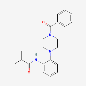 molecular formula C21H25N3O2 B3611261 N-[2-(4-benzoyl-1-piperazinyl)phenyl]-2-methylpropanamide 