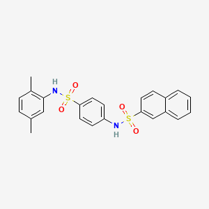 molecular formula C24H22N2O4S2 B3611282 N-(4-{[(2,5-dimethylphenyl)amino]sulfonyl}phenyl)-2-naphthalenesulfonamide 