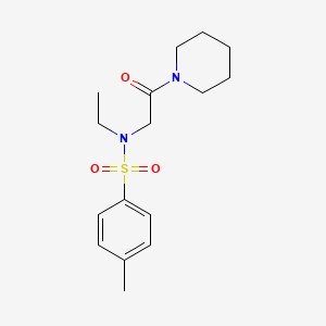 molecular formula C16H24N2O3S B3611310 N-ethyl-4-methyl-N-[2-oxo-2-(piperidin-1-yl)ethyl]benzenesulfonamide 