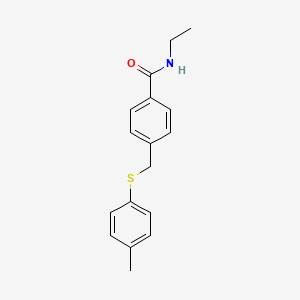 molecular formula C17H19NOS B3611319 N-ethyl-4-{[(4-methylphenyl)sulfanyl]methyl}benzamide 