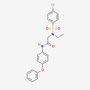 molecular formula C22H21ClN2O4S B3611321 N~2~-[(4-chlorophenyl)sulfonyl]-N~2~-ethyl-N-(4-phenoxyphenyl)glycinamide 