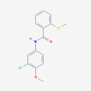 molecular formula C15H14ClNO2S B3611342 N-(3-chloro-4-methoxyphenyl)-2-(methylthio)benzamide 
