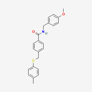 molecular formula C23H23NO2S B3611368 N-(4-methoxybenzyl)-4-{[(4-methylphenyl)thio]methyl}benzamide 