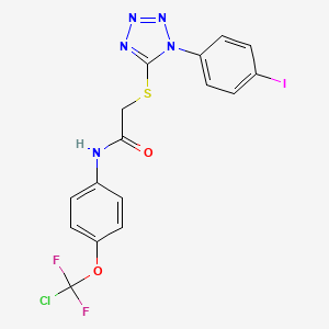 molecular formula C16H11ClF2IN5O2S B3611412 N-{4-[chloro(difluoro)methoxy]phenyl}-2-{[1-(4-iodophenyl)-1H-tetrazol-5-yl]sulfanyl}acetamide 