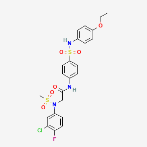 molecular formula C23H23ClFN3O6S2 B3611444 N~2~-(3-chloro-4-fluorophenyl)-N~1~-(4-{[(4-ethoxyphenyl)amino]sulfonyl}phenyl)-N~2~-(methylsulfonyl)glycinamide 