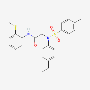 molecular formula C24H26N2O3S2 B3611463 N~2~-(4-ethylphenyl)-N~2~-[(4-methylphenyl)sulfonyl]-N~1~-[2-(methylthio)phenyl]glycinamide 