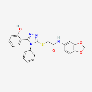 molecular formula C23H18N4O4S B3611475 N-1,3-benzodioxol-5-yl-2-{[5-(2-hydroxyphenyl)-4-phenyl-4H-1,2,4-triazol-3-yl]thio}acetamide 