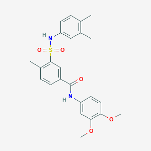 molecular formula C24H26N2O5S B3611492 N-(3,4-dimethoxyphenyl)-3-{[(3,4-dimethylphenyl)amino]sulfonyl}-4-methylbenzamide 