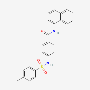 molecular formula C24H20N2O3S B3611497 4-{[(4-methylphenyl)sulfonyl]amino}-N-1-naphthylbenzamide 