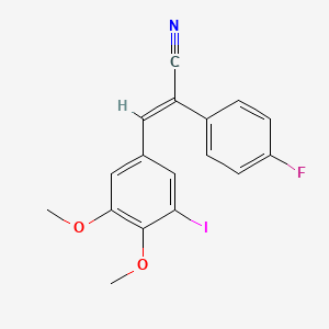 molecular formula C17H13FINO2 B3611502 (2E)-2-(4-fluorophenyl)-3-(3-iodo-4,5-dimethoxyphenyl)prop-2-enenitrile 