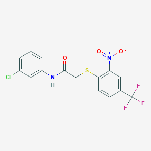 molecular formula C15H10ClF3N2O3S B3611524 N-(3-chlorophenyl)-2-{[2-nitro-4-(trifluoromethyl)phenyl]sulfanyl}acetamide 