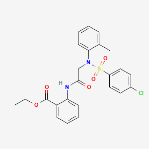 molecular formula C24H23ClN2O5S B3611531 ethyl 2-{[N-[(4-chlorophenyl)sulfonyl]-N-(2-methylphenyl)glycyl]amino}benzoate 