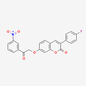 molecular formula C23H14FNO6 B3611643 3-(4-fluorophenyl)-7-[2-(3-nitrophenyl)-2-oxoethoxy]-2H-chromen-2-one 