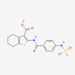 molecular formula C18H20N2O5S2 B3611662 methyl 2-({4-[(methylsulfonyl)amino]benzoyl}amino)-4,5,6,7-tetrahydro-1-benzothiophene-3-carboxylate 