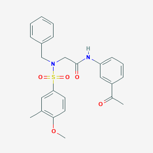 molecular formula C25H26N2O5S B3611714 N~1~-(3-acetylphenyl)-N~2~-benzyl-N~2~-[(4-methoxy-3-methylphenyl)sulfonyl]glycinamide 