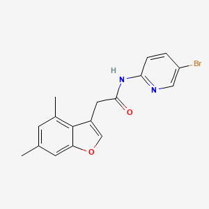 molecular formula C17H15BrN2O2 B3611745 N-(5-bromo-2-pyridinyl)-2-(4,6-dimethyl-1-benzofuran-3-yl)acetamide 