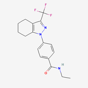 molecular formula C17H18F3N3O B3611747 N-ethyl-4-[3-(trifluoromethyl)-4,5,6,7-tetrahydro-1H-indazol-1-yl]benzamide 