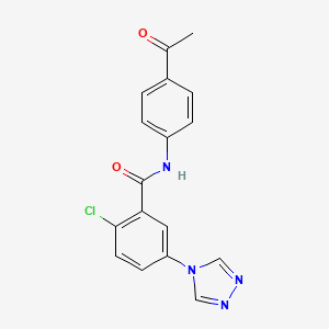 molecular formula C17H13ClN4O2 B3611760 N-(4-acetylphenyl)-2-chloro-5-(1,2,4-triazol-4-yl)benzamide 