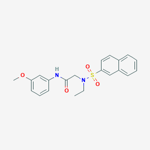 molecular formula C21H22N2O4S B3611788 N~2~-ethyl-N~1~-(3-methoxyphenyl)-N~2~-(2-naphthylsulfonyl)glycinamide 