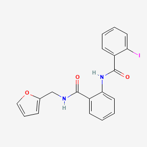 molecular formula C19H15IN2O3 B3611804 N-(furan-2-ylmethyl)-2-[(2-iodobenzoyl)amino]benzamide 