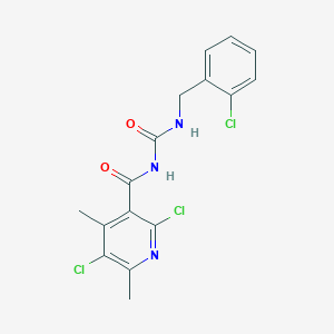 molecular formula C16H14Cl3N3O2 B3611886 N-(2-CHLOROBENZYL)-N'-[(2,5-DICHLORO-4,6-DIMETHYL-3-PYRIDYL)CARBONYL]UREA 