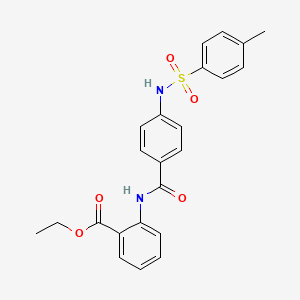 molecular formula C23H22N2O5S B3611919 ethyl 2-[(4-{[(4-methylphenyl)sulfonyl]amino}benzoyl)amino]benzoate 