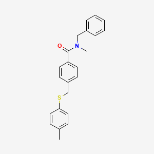 molecular formula C23H23NOS B3611928 N-benzyl-N-methyl-4-{[(4-methylphenyl)thio]methyl}benzamide 