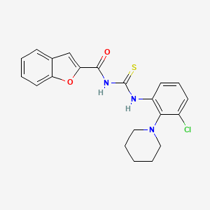 molecular formula C21H20ClN3O2S B3611989 N-({[3-chloro-2-(1-piperidinyl)phenyl]amino}carbonothioyl)-1-benzofuran-2-carboxamide 