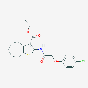 molecular formula C20H22ClNO4S B361204 ethyl 2-{[(4-chlorophenoxy)acetyl]amino}-5,6,7,8-tetrahydro-4H-cyclohepta[b]thiophene-3-carboxylate CAS No. 352687-89-9
