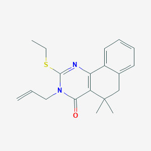 3-allyl-2-(ethylsulfanyl)-5,5-dimethyl-5,6-dihydrobenzo[h]quinazolin-4(3H)-one