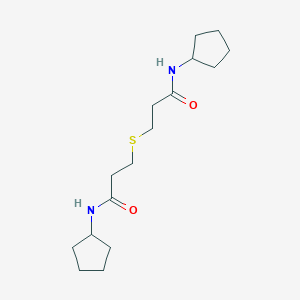 molecular formula C16H28N2O2S B361222 N-cyclopentyl-3-{[2-(cyclopentylcarbamoyl)ethyl]sulfanyl}propanamide CAS No. 494843-12-8