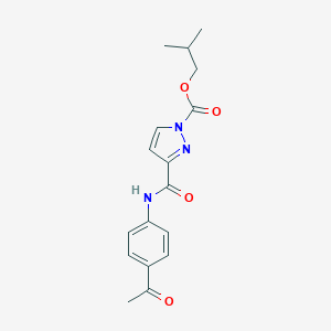 molecular formula C17H19N3O4 B361225 isobutyl 3-[(4-acetylanilino)carbonyl]-1H-pyrazole-1-carboxylate 