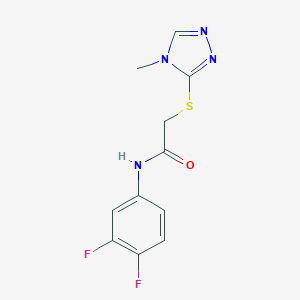 molecular formula C11H10F2N4OS B361270 N-(3,4-difluorophenyl)-2-[(4-methyl-4H-1,2,4-triazol-3-yl)sulfanyl]acetamide CAS No. 329779-77-3