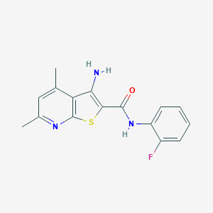 molecular formula C16H14FN3OS B361279 3-Amino-N-(2-fluorophenyl)-4,6-dimethylthieno[2,3-b]pyridine-2-carboxamide 