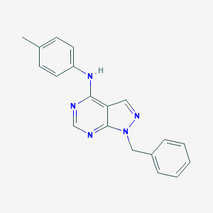 molecular formula C19H17N5 B361303 1-benzyl-N-(4-methylphenyl)pyrazolo[3,4-d]pyrimidin-4-amine CAS No. 380647-09-6