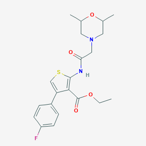 molecular formula C21H25FN2O4S B361310 Ethyl 2-(2-(2,6-dimethylmorpholino)acetamido)-4-(4-fluorophenyl)thiophene-3-carboxylate CAS No. 315678-46-7